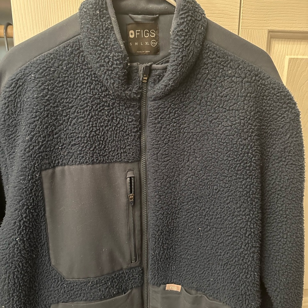 Figs Black Sherpa Jacket